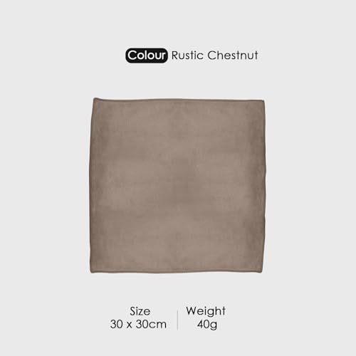 Image of HOUSSE Microfiber Face Towels | Ultra Absorbent, Odour-Free, Quick Dry 450 GSM Face Towel for Home, Gym, Travel, Running & Personal Use | 30x30 cm | Set of 6 in One Colour (Rustic Chestnut, Pack of 6)