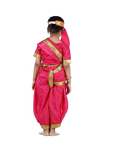 BookMyCostume Rani Laxmi Bai Jhansi ki Rani Kids Fancy Dress Costume for Girls with Accessories 5-6 years