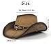 GJHFCXSO Cowboy Hats for Women and Men Wide Brim Fashion PU Leather Western Vintage Casual Adjustable Cowgirl Hat,Brown,One Size