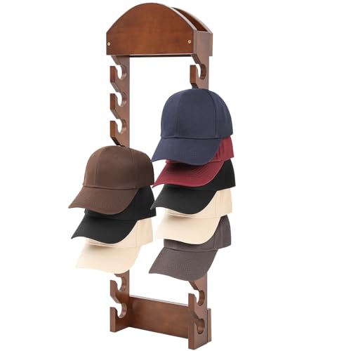 Wonderjune Wooden Hat Racks for Baseball Caps, Wall...