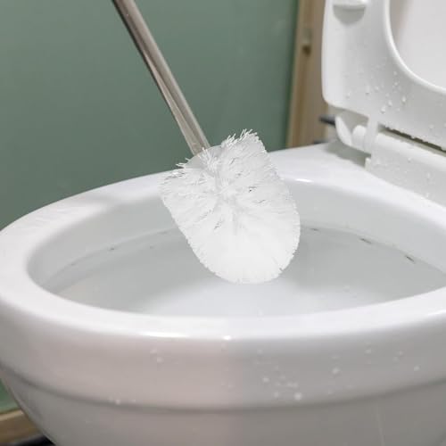 Image of Toilet Brush Head Replacement 4 Pack 3.54 Inch White Round Brush Heads for Toilet Bowl Cleaning Bathroom Accessories