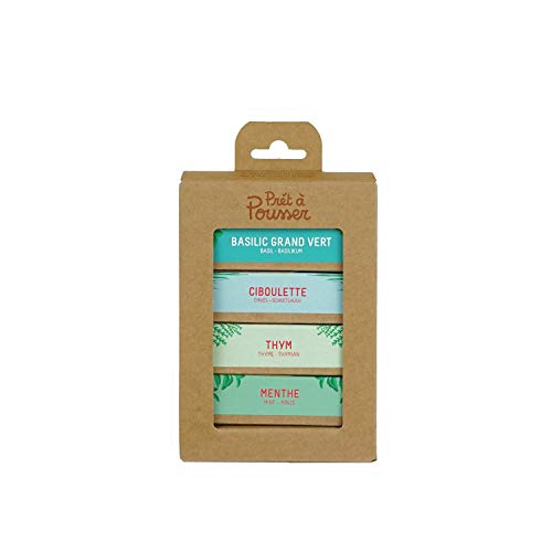 Les Indispensables - Basilic, Menthe, Ciboulette, Thym - 4 capsules pour votre potager de Prêt à Pousser