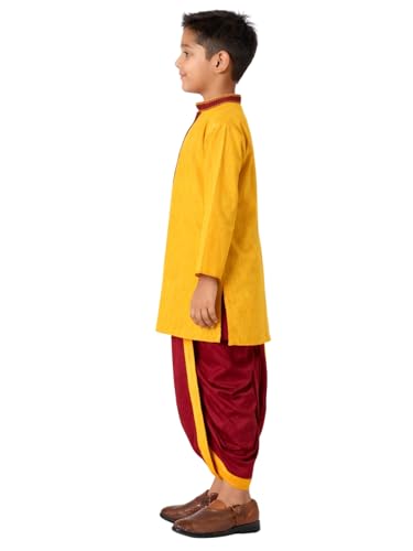 Image of Boys Ethnic Kurta & Elastic Waist Dhoti Set