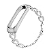 YAMER Courroie de Bande de Bracelet de Rechange de chaîne en métal de Forme de Coeur pour la Bande de Xiaomi Mi 3/4