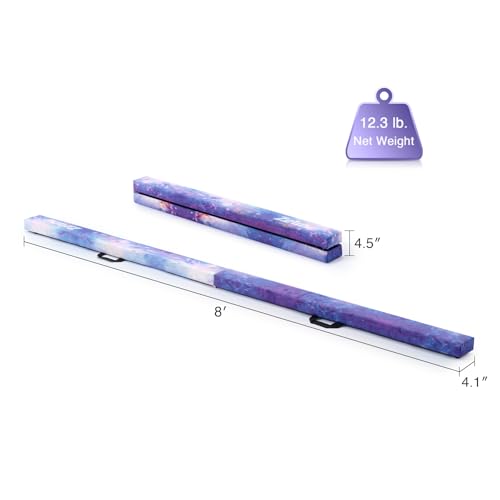 image for ZELUS 8 ft Folding Balance Beam, Foldable Floor Gymnastics Balance Bea