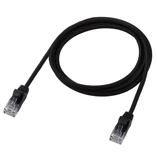 エレコム LANケーブル CAT6A 1m 爪折れ防止 メッシュケーブル ブラック ECLD-GPAM/BK10の商品画像（Amazon）
