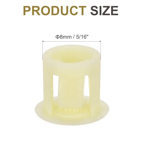 Image of MECCANIXITY 64PCS 8mm(5 /16 inch) Beige Plastic Hole Plugs, Flush Type Panel Hole Plugs Insert End Caps for Locking Hole Tubes Furniture Cabinet