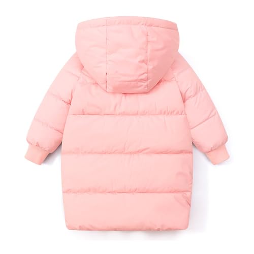 Girls Winter Coat Heavyweight Hooded Puffer Jacket Kids Windproof Warm Solid Quilted Padded Down Jackets with Pockets4