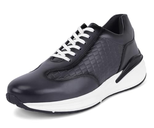 LOUIS STITCH Men's Dutch Grey Sneakers Shoes Casual Sneaker for Men Patina Finish Cushion Sole Breathable Inner (SNK-CCPL) (Size- 9 UK)