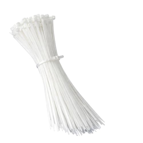 White Nylon Cable Ties 150 (150 mm × 2.5 mm) 6 Inch NCS35 Heavy Duty Self-Locking UV Resistant Multi-Purpose Plastic Cable Managment Tie Wraps 8 kg Tensile Strength for Electrical Nylon Zip Ties