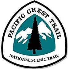 Pacific Crest Trail National Scenic Sign Shaped Sticker (Hike Historic Decal) (2")