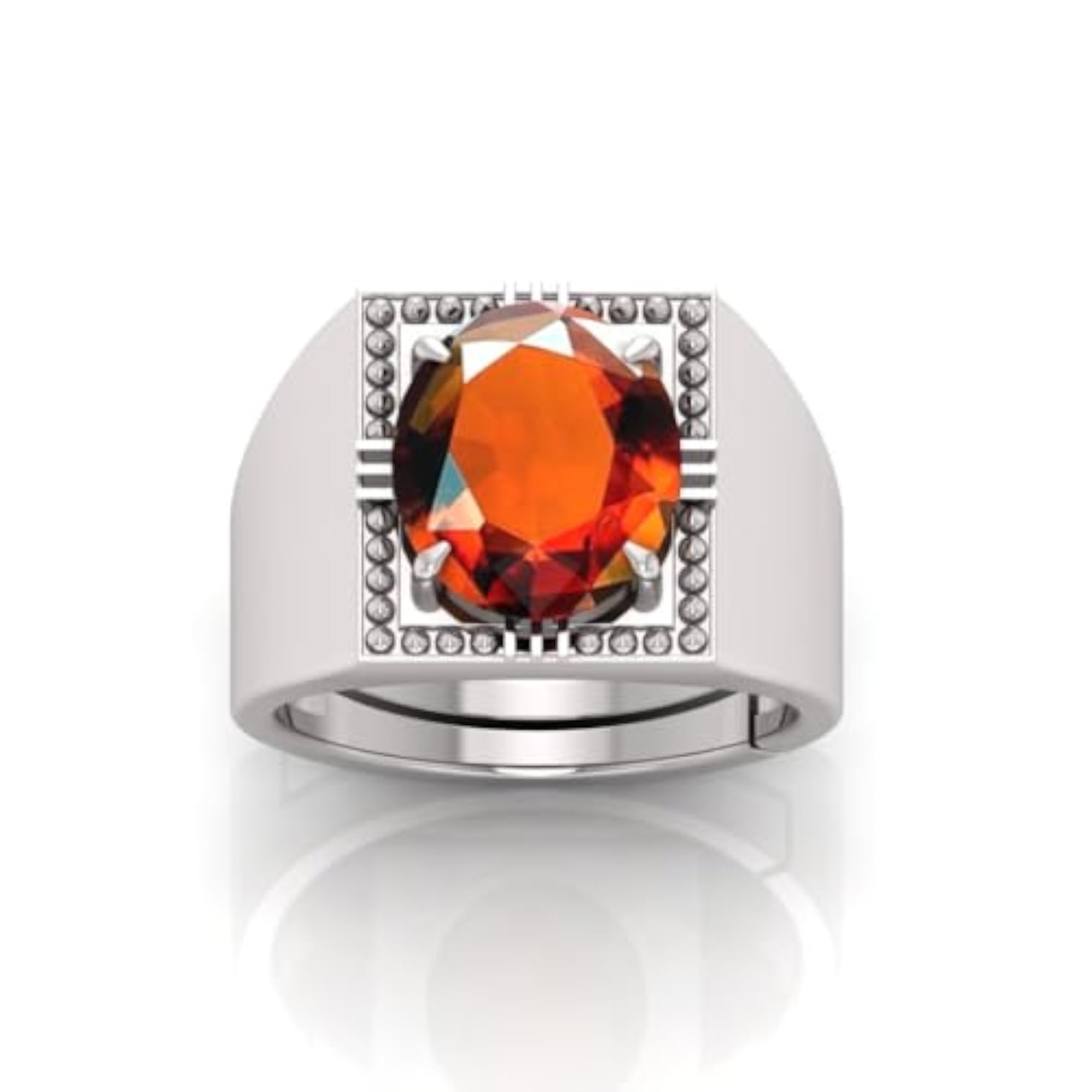 Men's Adjustable Gomed/Garnet Original Stone Ring