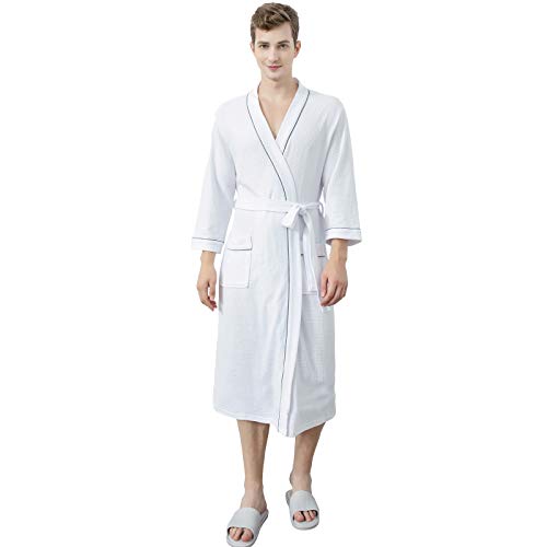 Albornoz para hombre para evitar el frío post-ducha kimono súper suave con bolsillos