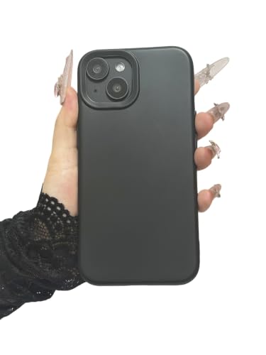 Coque silicone premium iPhone 15 Plus housse noire haute protection