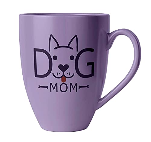 Dog Mom Coffee Mug – Unique Design For Dog Lovers Women – Bone China Mug 13Oz (Purple) #TOP6
