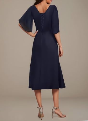 Chiffon Mother of The Bride Dresses for Wedding Ruffle Long Formal Dress Beaded Wedding Guest Dress2