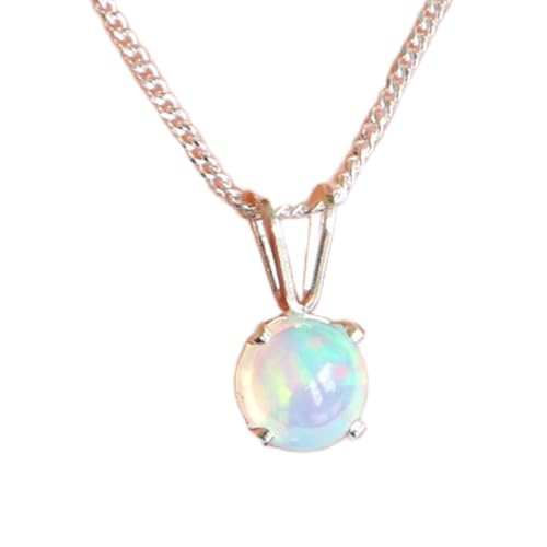 Collier opale éthiopienne bleue LKBEADS en argent 925 avec chaîne 45cm