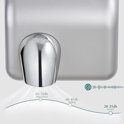 KSITEX Handtrockner Kommerziell, Schneller Elektrischer Händetrockner wandmontiert, 2300W, Automatischer Sensor, für Toilette, Bad (2300W)