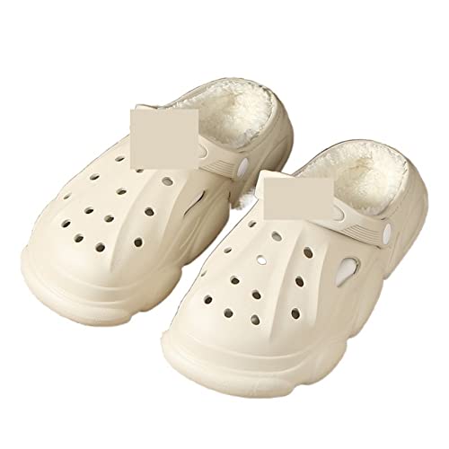 Pantoufles pour hommes et femmes avec charm sabots de fourrure blancs