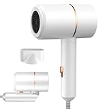 Ionen Föhn, 800W Haartrockner, Klappbar Hair Dryer mit 2 Temperaturmodi, Schnelltrocknen und Leiser Haartrockner, Haarföhn für Reisen, Zuhause, Salon, Viele Frisuren (Weiß)