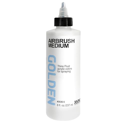 GOLDEN Airbrush Medium, 8 fl. oz. Bottle, Professional Acrylic Medium, Transparent