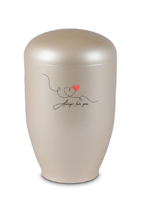 Urne cinéraire cœur et message Always Love You pour salon