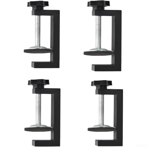 C-Type and G-Type Woodworking Clamps Set of 4, Heavy-Duty Aluminum and Carbon Steel, Anti-Slip Rubber Pads, 2.24 Inch Clamping Range for Cabinets, Desktops and Home Workshop Projects