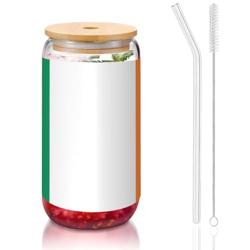 WZYCWB Tapa de bambú impresa con bandera irlandesa para café helado caliente y frío, té con leche y cerveza. Una elegante taza de agua.