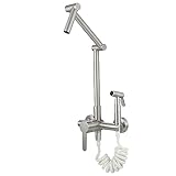 Trois types d'évacuation de l'eau : robinet, lance, robinet + lance en même temps, interrupteur à simple pression. Avec tuyau à ressort, extensible jusqu'à 2 mètres, portée libre, pas d'angles morts pour le nettoyage.