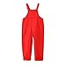 Tween Girls Cotton Overalls Straight Leg Solid Jumpsuit Fashion Loose Fit Boys Pockets Casual School (Red, 4-5 Years)