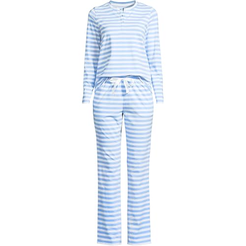 Lands' End Women's Petite Knit 2 Piece Pajama Set - Long Sleeve Top and Pants3