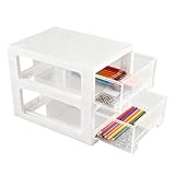 Taille idéale : Nos boîtes de rangement mesurent 26.5 x 19 x 20cm, ce qui leur confère une taille idéale. Leur conception à deux niveaux permet un rangement organisé