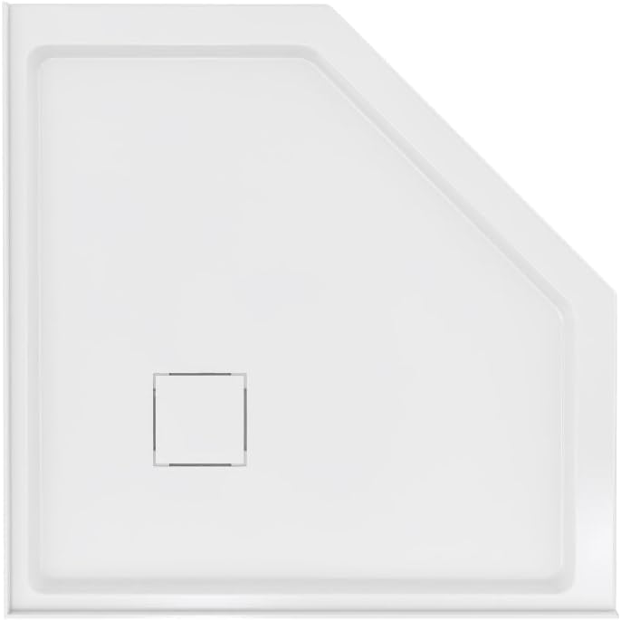 Carlton Marquette 38" x 38" Neo-Angle Double-Threshold Shower Pan Base with Center Drain in Glossy White