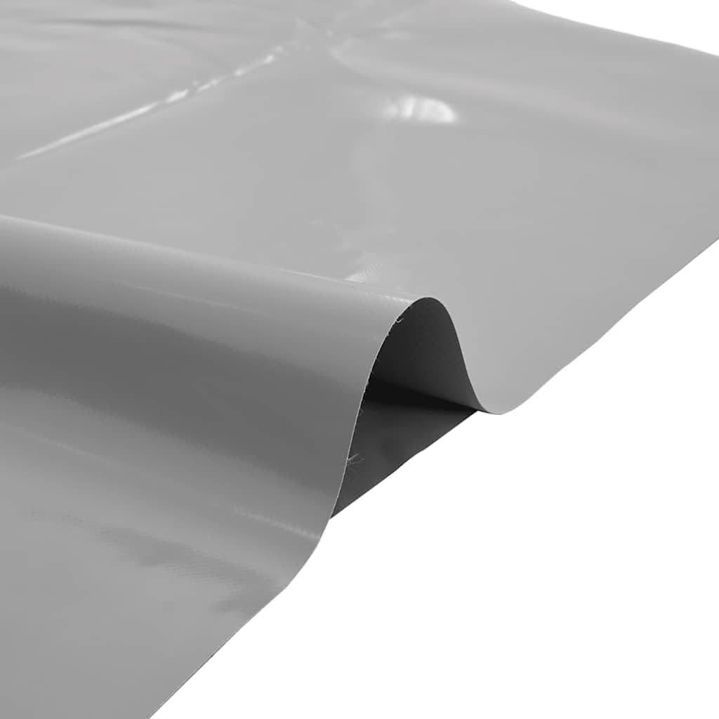 Telone di copertura, grigio, 5 x 8 m, 650 g/m², rivestito in PVC, resistente alle intemperie, con occhielli, per mobili da giardino, legna da ardere, auto, barca, bicicletta, parapioggia