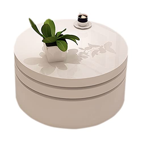 Drehbarer mehrschichtiger Couchtisch mit Stauraum, runder Beistelltisch, niedriger Tisch, moderner leichter Luxus-Teetisch, multifunktionales Möbel, 60 cm