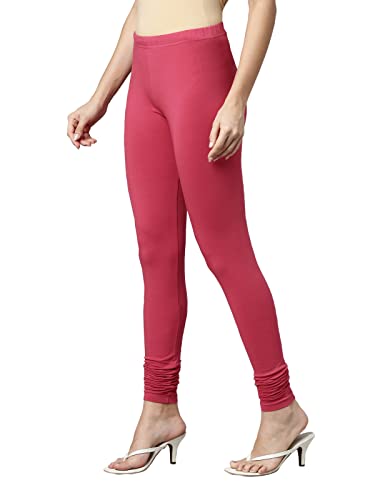 Image of GO COLORS Soft Cotton Stretch Churidar for Women | Breathable, Mid Rise, Full Length, Rusty Rose