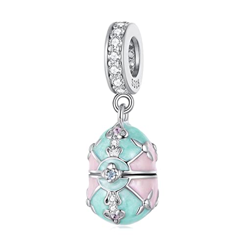 Dijes de huevo de Pascua en plata S925 para lucir en tus pulseras favoritas
