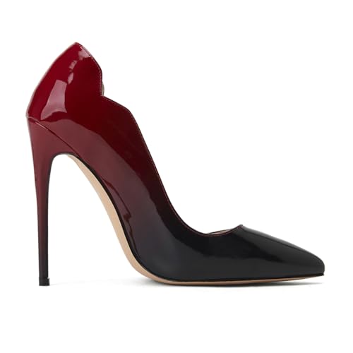 Womens Closed Pointed Toe High Heels Slip On Stiletto Pumps Dress Wedding Shoes 4-Inch2