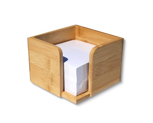 Osco Bamboo Memo Cube with 500 Sheets, 6 Pack Bamboo Desk Note Block & Message Dispenser Cube for Office & Home Desk - Image 2