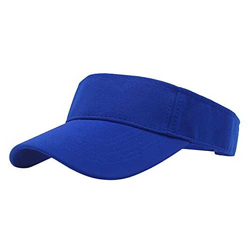 Genérico Visera Plana Hombre para Mujeres Protección del Sol Visor Sports Visor Beach Ajustable Hat Cap Visor Baseball Caps Gorros Marca (Blue, One Size)