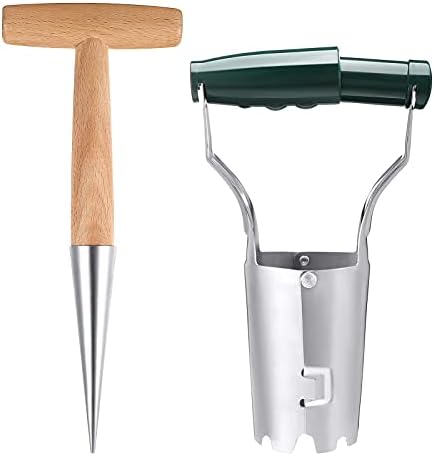 RosewineC Bulb Planter set,Hand Held Bulb Planter Tool with Traditional Dibber for Outdoor Garden Planting Pot