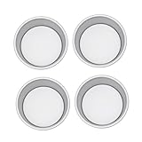 Garneck 4 piezas Molde para Tartas Redondo Molde de Aleación de Antiadherente con Base Desmontable para Hornear Pasteles Cheesecakes y Postres Individuales