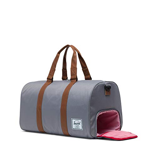 Herschel Novel Duffel Bag, Grey/Tan Synthetic Leather, Classic 42.5L