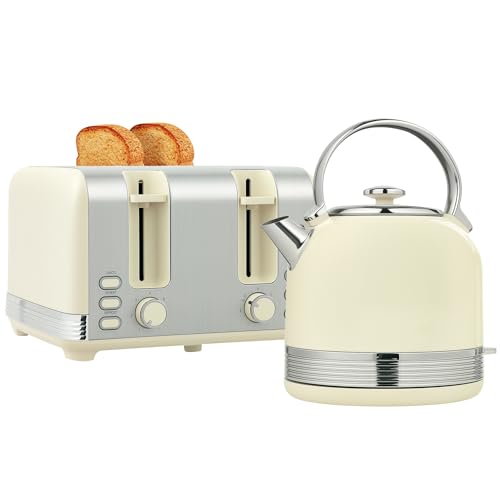HOMCOM Ensemble bouilloire et grille-pain 2200 W, bouilloire en i...