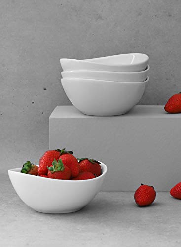 Sweese 101.401 Porcelain Bowls - 10 Ounce For Ice Cream Dessert, Small Side Dishes - Set Of 4, White #TOP3