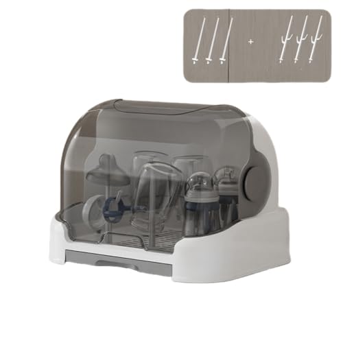 Sariny哺乳瓶ホルダー 哺乳瓶乾燥ラック 哺乳瓶ラック 乾燥ラック デザイン 収納ボックス 乾燥ラック 排水ラック 取り外し可能 なクリーニング 抗菌防塵 ベビー用品 乾燥トレイ 蓋付き シンク下収納ラック スライド式 引き出し哺乳瓶乾燥ラックコンテナ