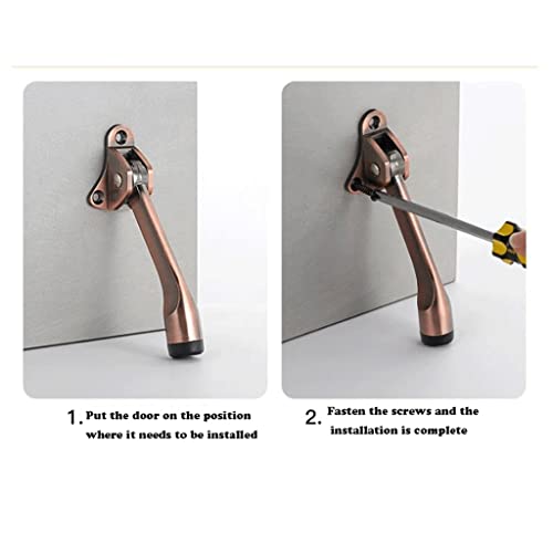 Tope de puerta de madera con pedal hecho de material resistente en bronce 5