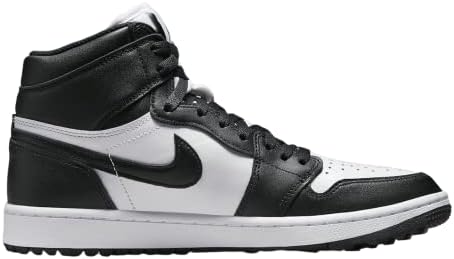 Nike Tênis de golfe masculino Jordan 1 High, Branco/preto, 10.5