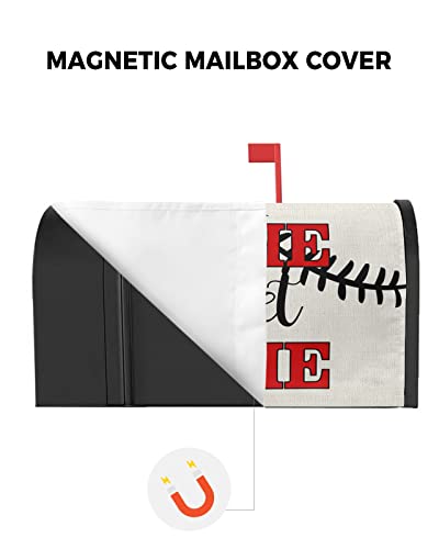 Baseball Mailbox Covers Magnetic Standard Size, Decorative Post Letter Numbers Box Wrap Decoration Covers Accessories For Garden Yard Outdoor Décor, Sweet Home Country Rustic Burlap Sport 21.7"X18.5" #TOP2