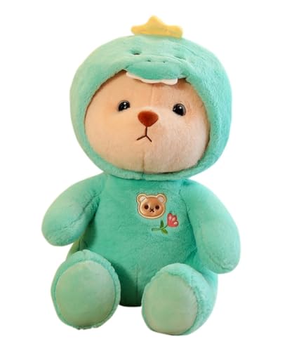 Image of Storescent Soft Toys for Kids - Stuffed Animal Plush Soft Toy for Boys & Girls | Plushie Toy Dragon Dress Green Hood Teddy 25cm
